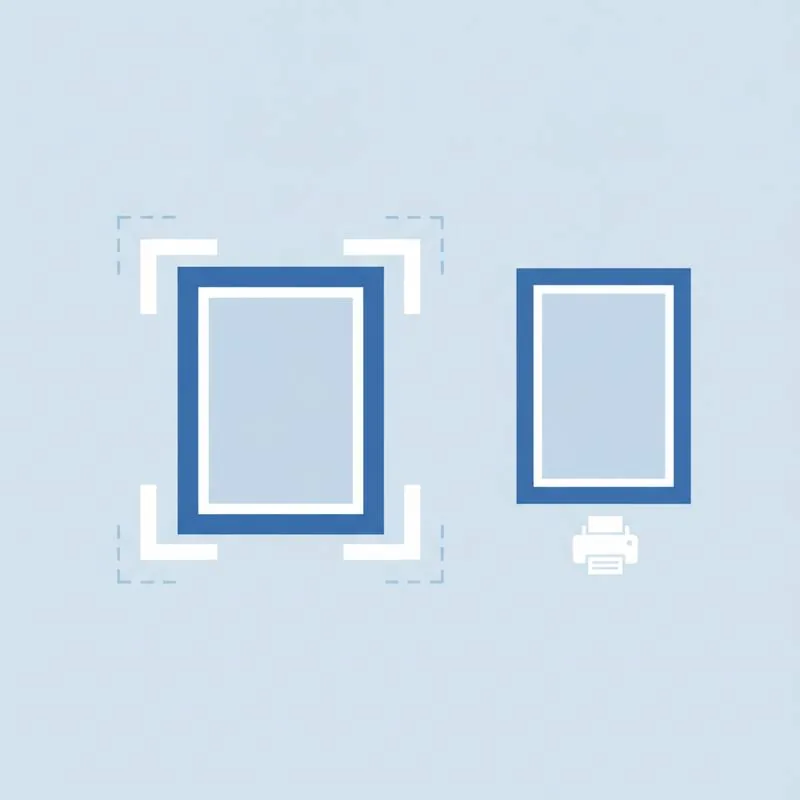 Illustration of a PDF with large white margins being cropped to a tighter print layout
