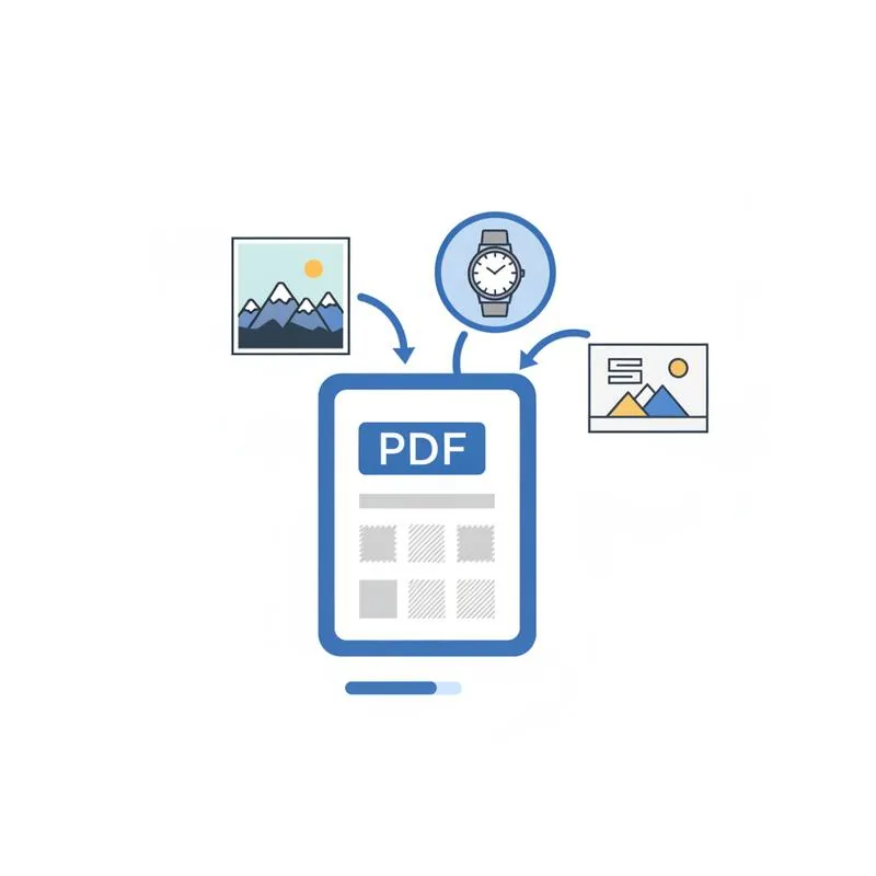 Illustration of embedded images being extracted from a PDF catalog in original quality