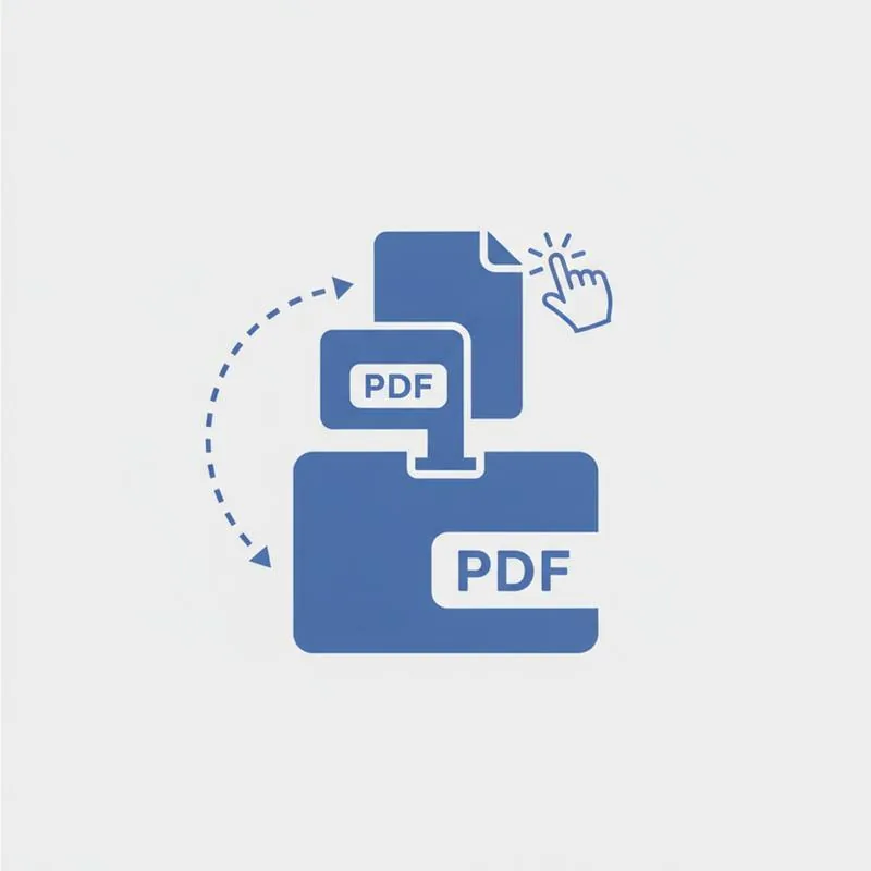 Illustration of one PDF being inserted into the middle of another PDF