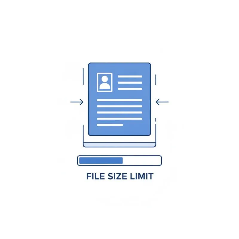 Illustration of a CV PDF being compressed to fit through a job portal upload limit