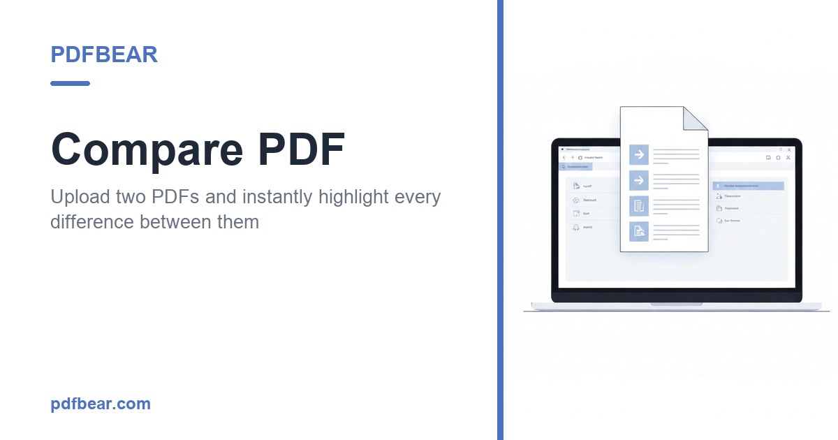 Compare PDF Files Online Free - Find Differences | PDFBEAR